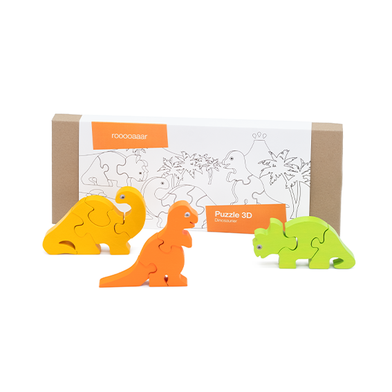 Puzzle 3-D Dinosaurier 3er-Set – Bild 2